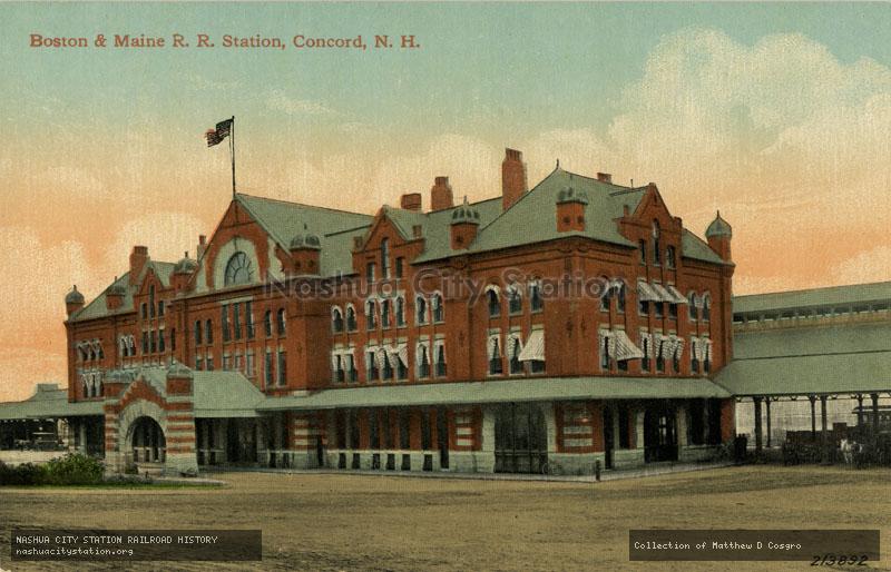 Postcard: Boston & Maine Railroad Station, Concord, New Hampshire
